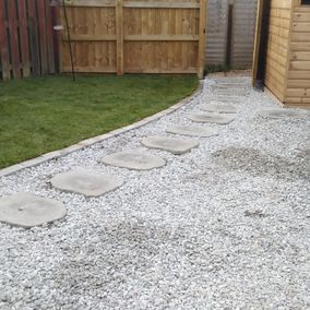 gravelled drive with stepping stones